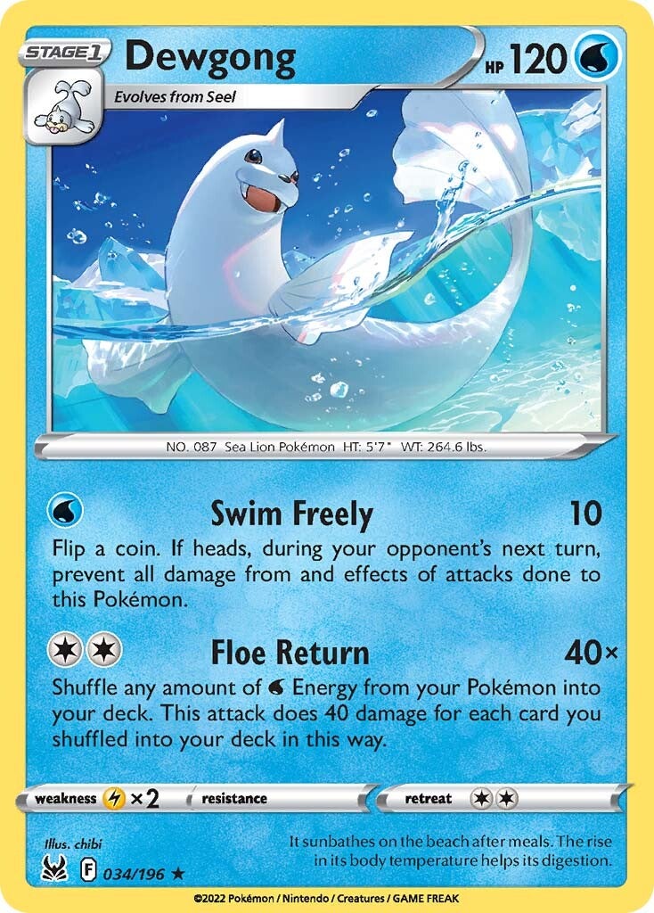 Dewgong (034/196) [Sword & Shield: Lost Origin] | Shuffle n Cut Hobbies & Games