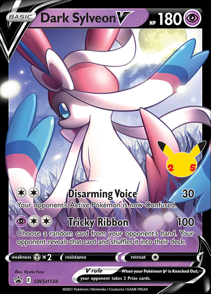 Dark Sylveon V (SWSH134) (Jumbo Card) [Sword & Shield: Black Star Promos] | Shuffle n Cut Hobbies & Games