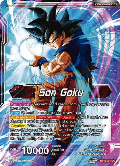 Son Goku // Son Goku, Supreme Warrior (BT16-001) [Realm of the Gods] | Shuffle n Cut Hobbies & Games