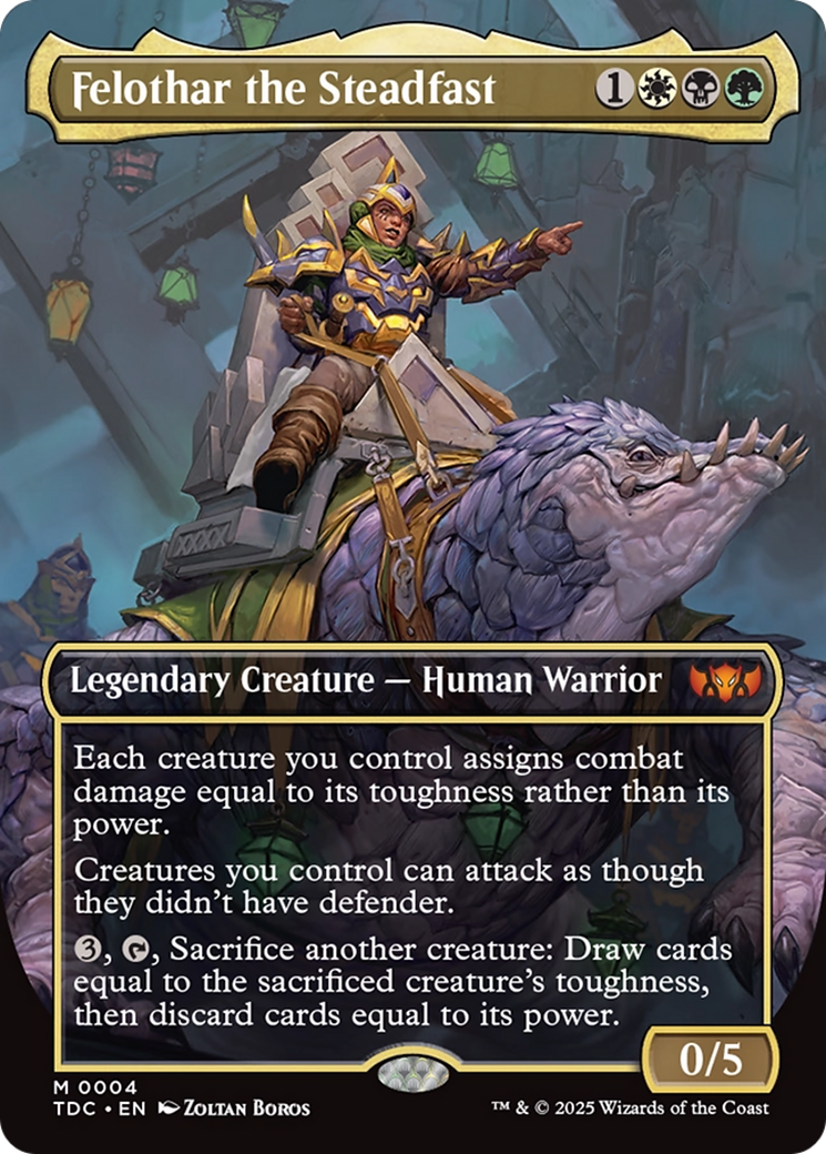 Felothar the Steadfast (Borderless) [Tarkir: Dragonstorm Commander] | Shuffle n Cut Hobbies & Games