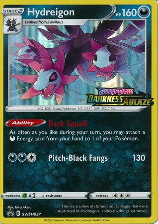 Hydreigon (SWSH037) (Prerelease Promo) [Sword & Shield: Black Star Promos] | Shuffle n Cut Hobbies & Games