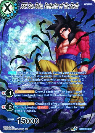 SS4 Son Goku, Protector of the Earth (SPR) (BT11-034) [Vermilion Bloodline 2nd Edition] | Shuffle n Cut Hobbies & Games