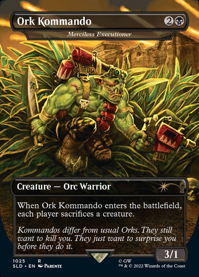 Ork Kommando - Merciless Executioner (Borderless) [Secret Lair Drop Series] | Shuffle n Cut Hobbies & Games