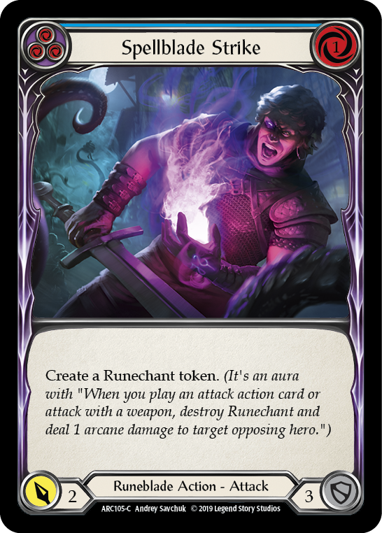 Spellblade Strike (Blue) [ARC105-C] (Arcane Rising)  1st Edition Normal | Shuffle n Cut Hobbies & Games