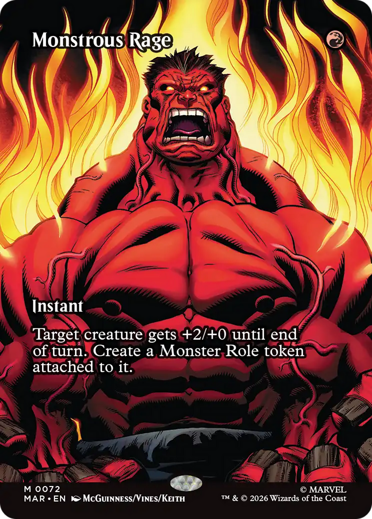 Monstrous Rage (Borderless) [Marvel Universe: Eternal-Legal] | Shuffle n Cut Hobbies & Games