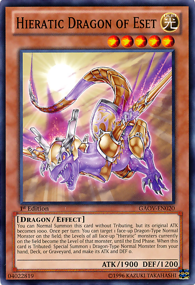 Hieratic Dragon of Eset [GAOV-EN020] Common | Shuffle n Cut Hobbies & Games