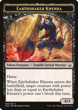 Earthshaker Khenra // Cat Double-Sided Token (HOU-4 // 16) [Hour of Devastation]