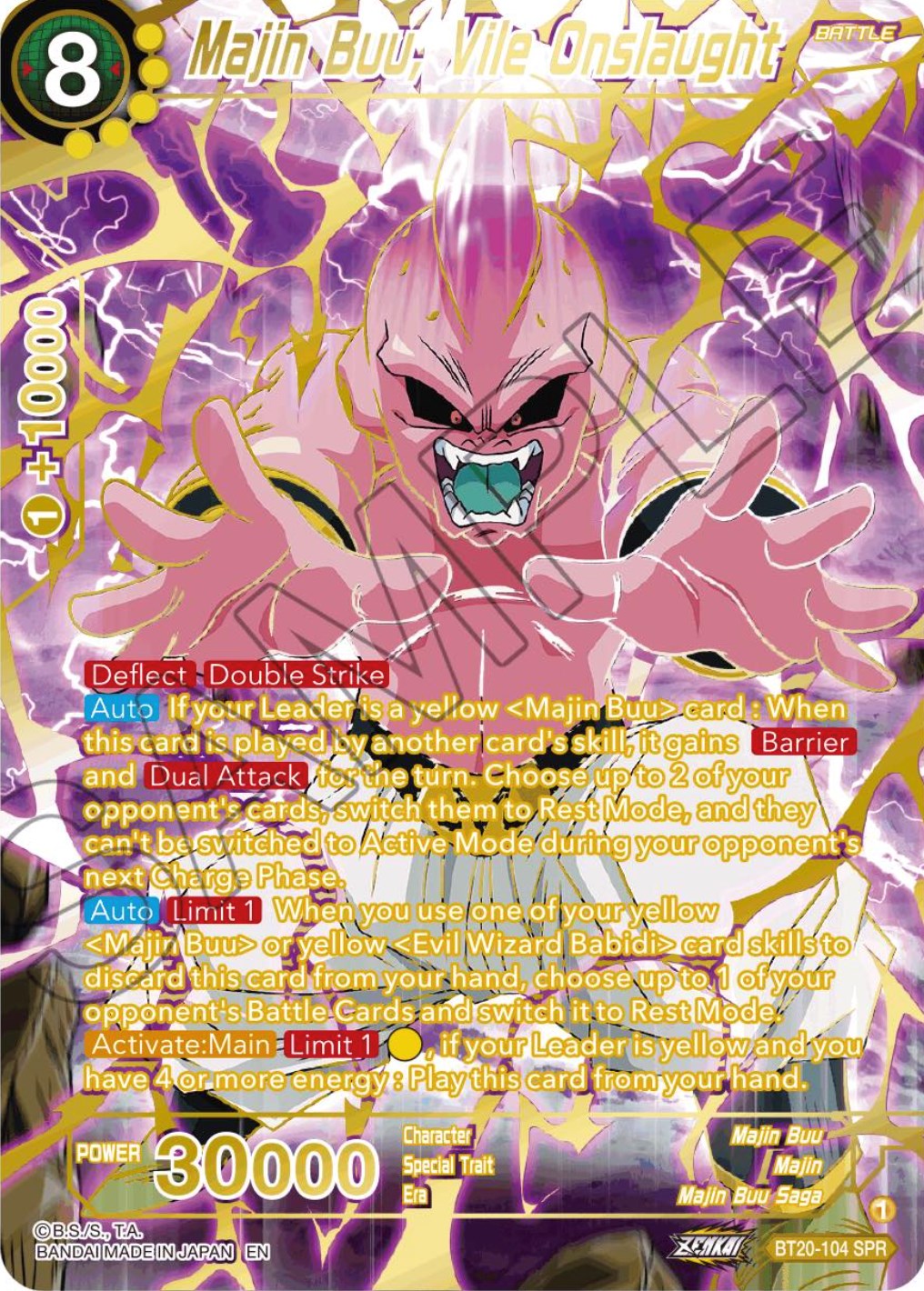 Majin Buu, Vile Onslaught (SPR) (BT20-104) [Power Absorbed] | Shuffle n Cut Hobbies & Games