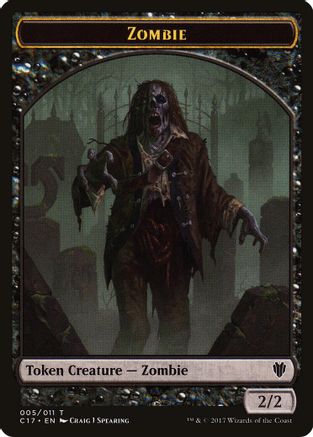 Zombie // Gold Double-Sided Token (C17-5 // 10) [Commander 2017]