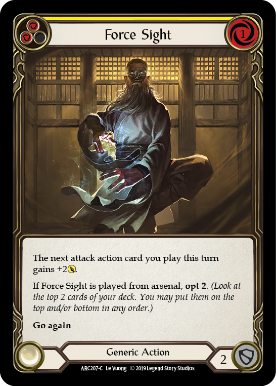 Force Sight (Yellow) [ARC207-C] (Arcane Rising)  1st Edition Normal | Shuffle n Cut Hobbies & Games