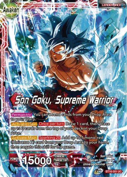 Son Goku // Son Goku, Supreme Warrior (BT16-001) [Realm of the Gods] | Shuffle n Cut Hobbies & Games