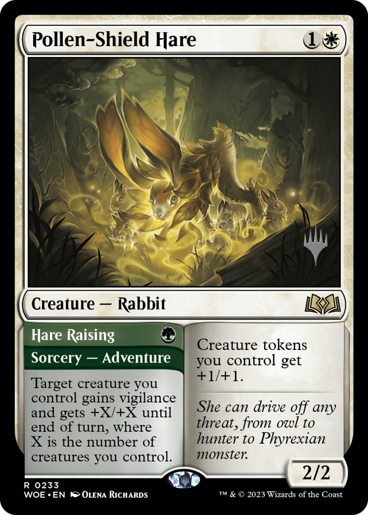 Pollen-Shield Hare // Hare Raising (Promo Pack) [Wilds of Eldraine Promos] | Shuffle n Cut Hobbies & Games