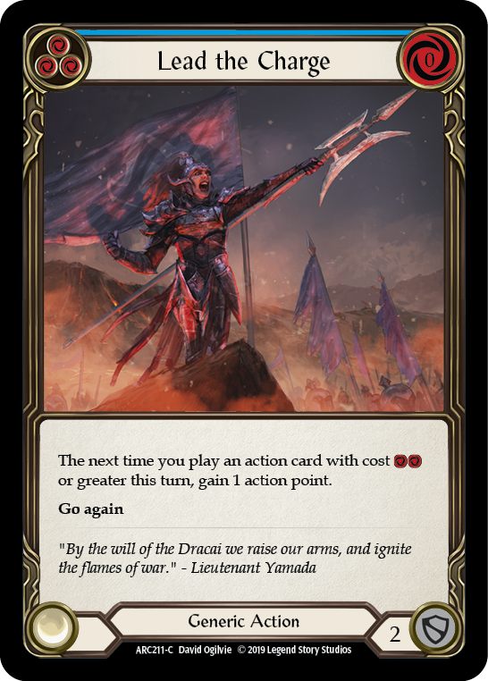 Lead the Charge (Blue) [ARC211-C] (Arcane Rising)  1st Edition Rainbow Foil | Shuffle n Cut Hobbies & Games