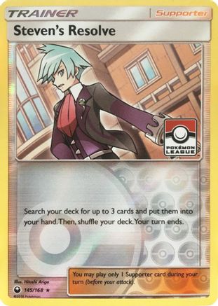 Steven's Resolve (145/168) (League Promo) [Sun & Moon: Celestial Storm] | Shuffle n Cut Hobbies & Games