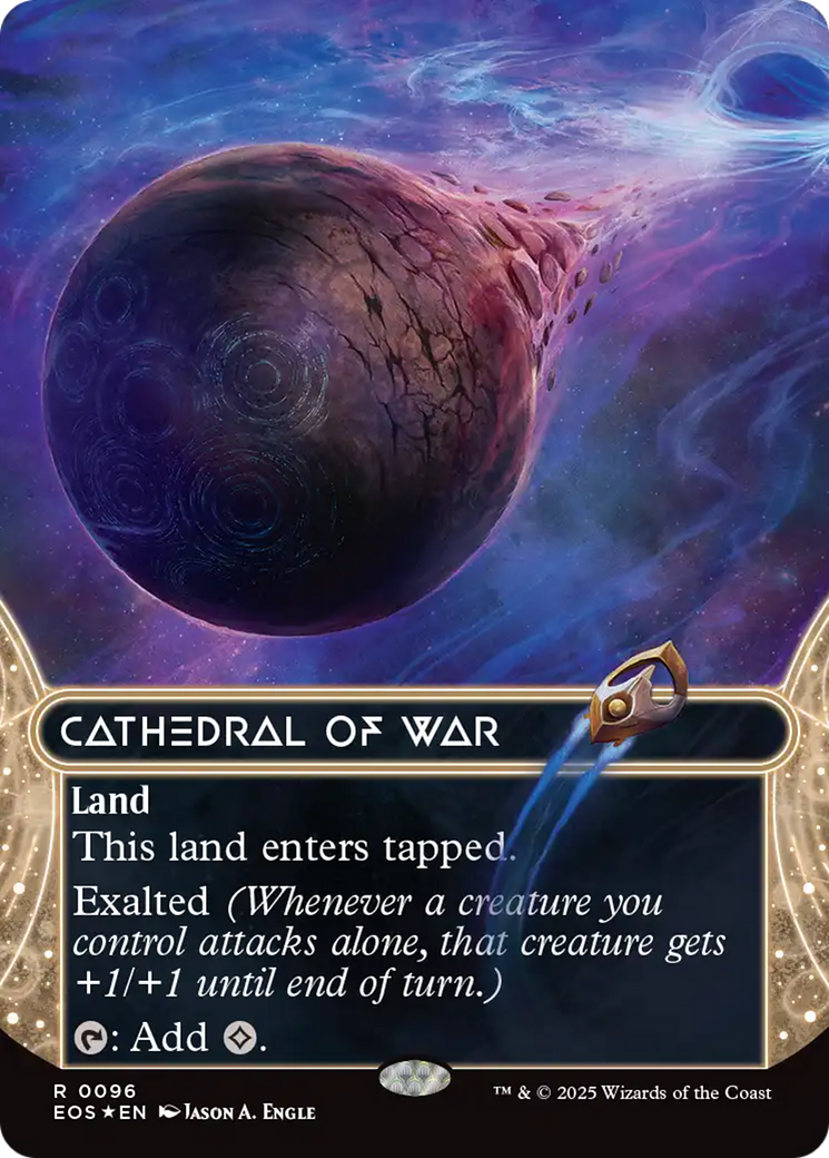 Cathedral of War (0096) (Borderless) (Galaxy Foil) [Edge of Eternities: Stellar Sights] | Shuffle n Cut Hobbies & Games