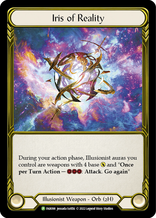 Iris of Reality (Golden) [FAB098] (Promo)  Cold Foil | Shuffle n Cut Hobbies & Games