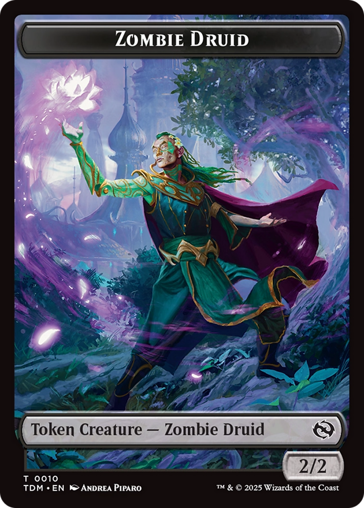 Salamander Warrior // Zombie Druid Double-Sided Token [Tarkir: Dragonstorm Commander Tokens] | Shuffle n Cut Hobbies & Games