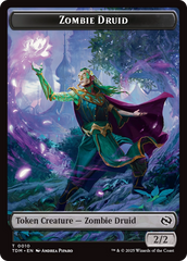 Salamander Warrior // Zombie Druid Double-Sided Token [Tarkir: Dragonstorm Commander Tokens] | Shuffle n Cut Hobbies & Games