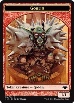 Goblin // Emblem - Serra the Benevolent Double-Sided Token (MH1-10 // 20) [Modern Horizons]