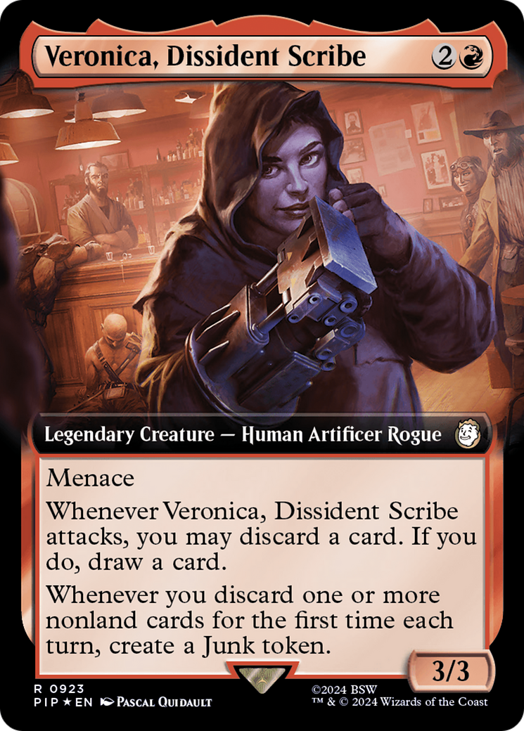 Veronica, Dissident Scribe (Extended Art) (Surge Foil) [Fallout] | Shuffle n Cut Hobbies & Games