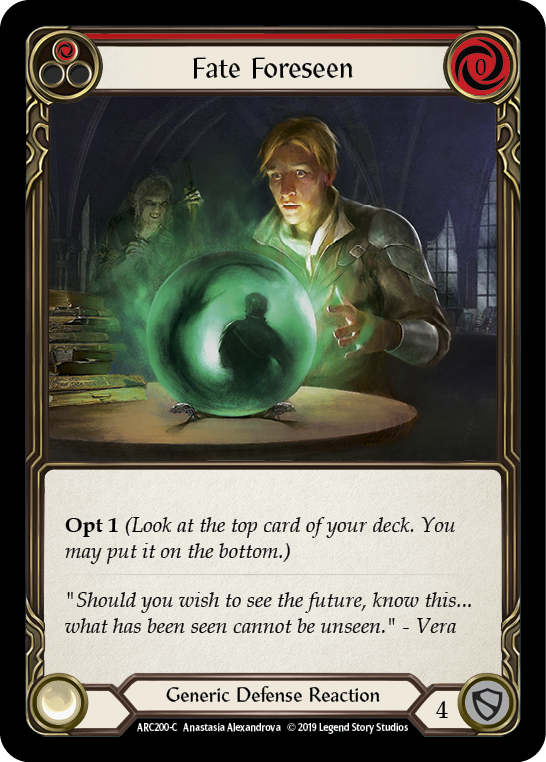 Fate Foreseen (Red) [ARC200-C] (Arcane Rising)  1st Edition Rainbow Foil | Shuffle n Cut Hobbies & Games