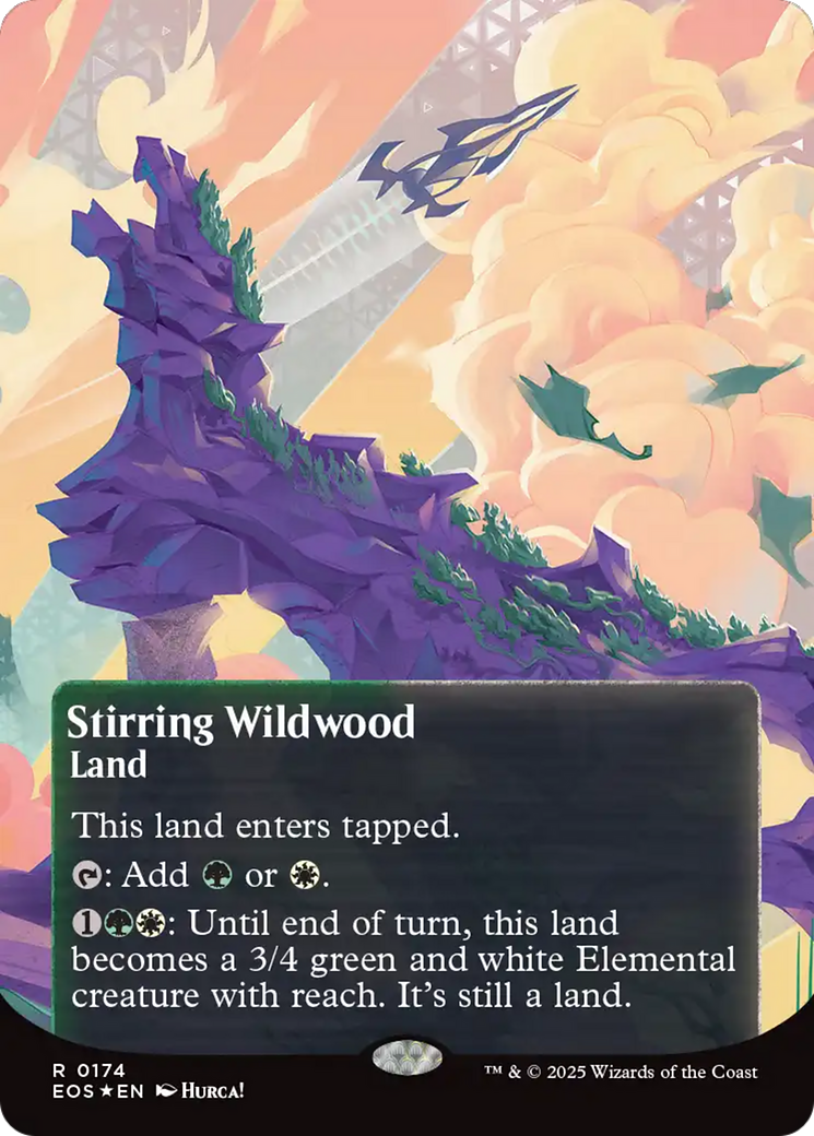 Stirring Wildwood (0174) (Borderless) (Galaxy Foil) [Edge of Eternities: Stellar Sights] | Shuffle n Cut Hobbies & Games