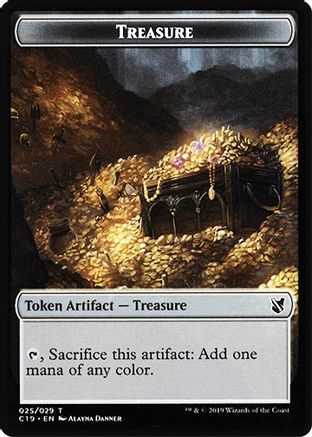 Treasure // Human Double-Sided Token (C19-25 // 3) [Commander 2019]