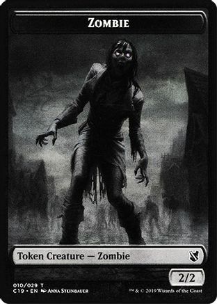 Zombie (010) // Zombie (011) Double-Sided Token (C19-10 // 11) [Commander 2019]