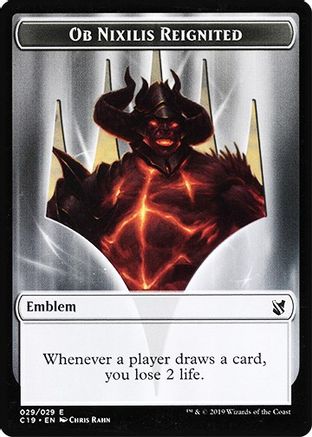 Emblem - Ob Nixilis Reignited // Zombie (010) Double-Sided Token (C19-29 // 10) [Commander 2019]