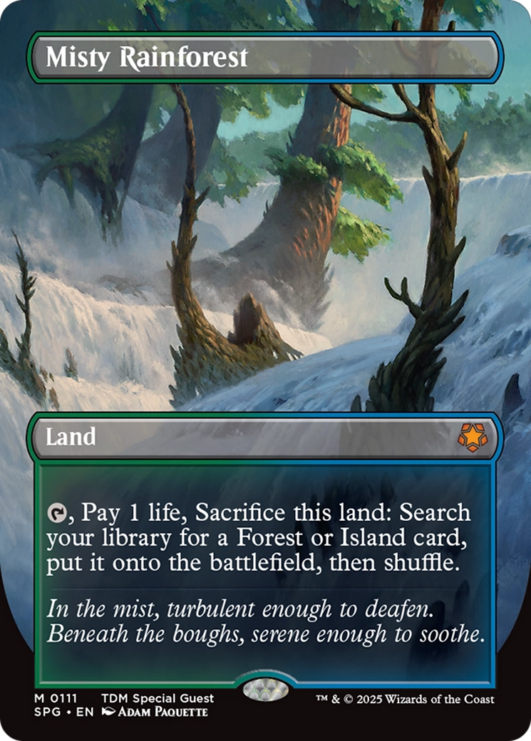 Misty Rainforest (Borderless) [Tarkir: Dragonstorm Special Guests] | Shuffle n Cut Hobbies & Games