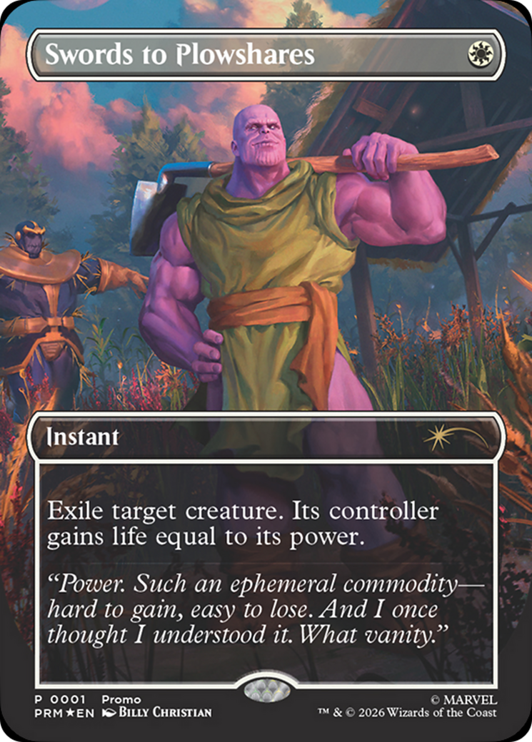 Swords to Plowshares (Borderless) (Magazine Insert) [Media Promos] | Shuffle n Cut Hobbies & Games