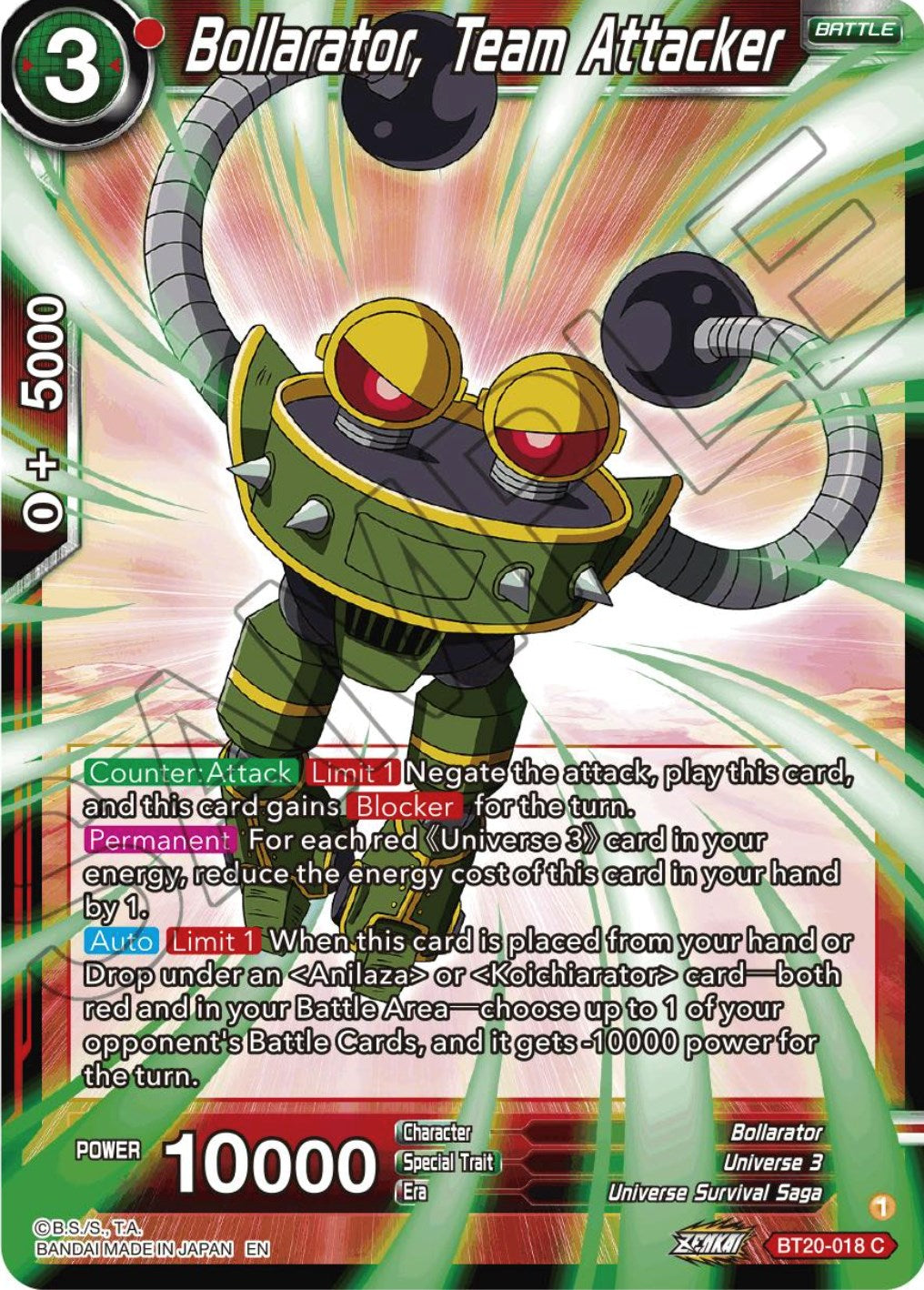 Bollarator, Team Attacker (BT20-018) [Power Absorbed] | Shuffle n Cut Hobbies & Games
