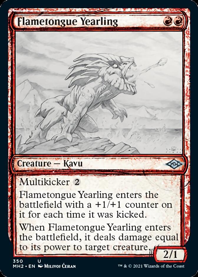 Flametongue Yearling (Sketch) [Modern Horizons 2] | Shuffle n Cut Hobbies & Games