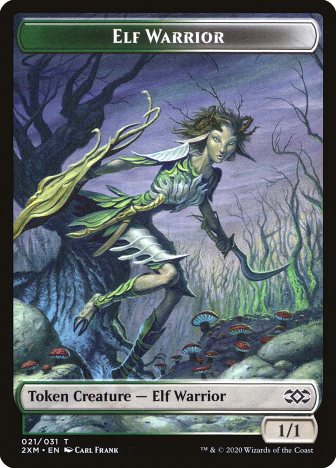 Myr (007) // Elf Warrior Double-Sided Token [Double Masters Tokens] | Shuffle n Cut Hobbies & Games