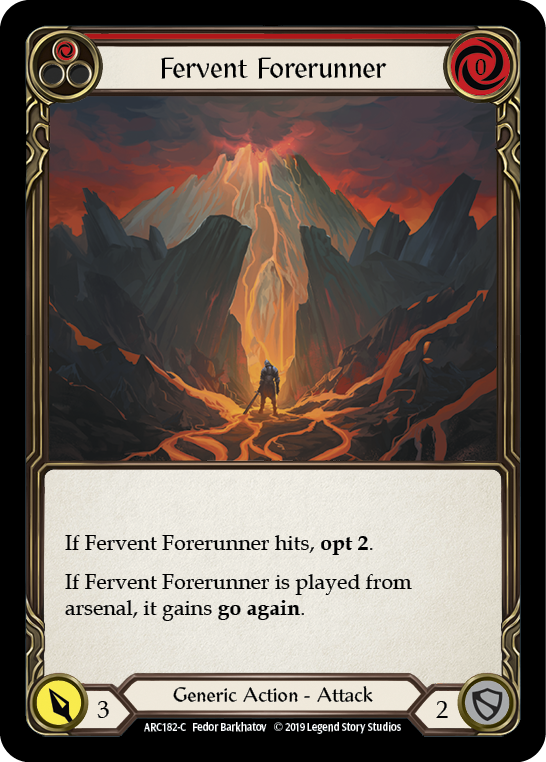 Fervent Forerunner (Red) [ARC182-C] (Arcane Rising)  1st Edition Rainbow Foil | Shuffle n Cut Hobbies & Games