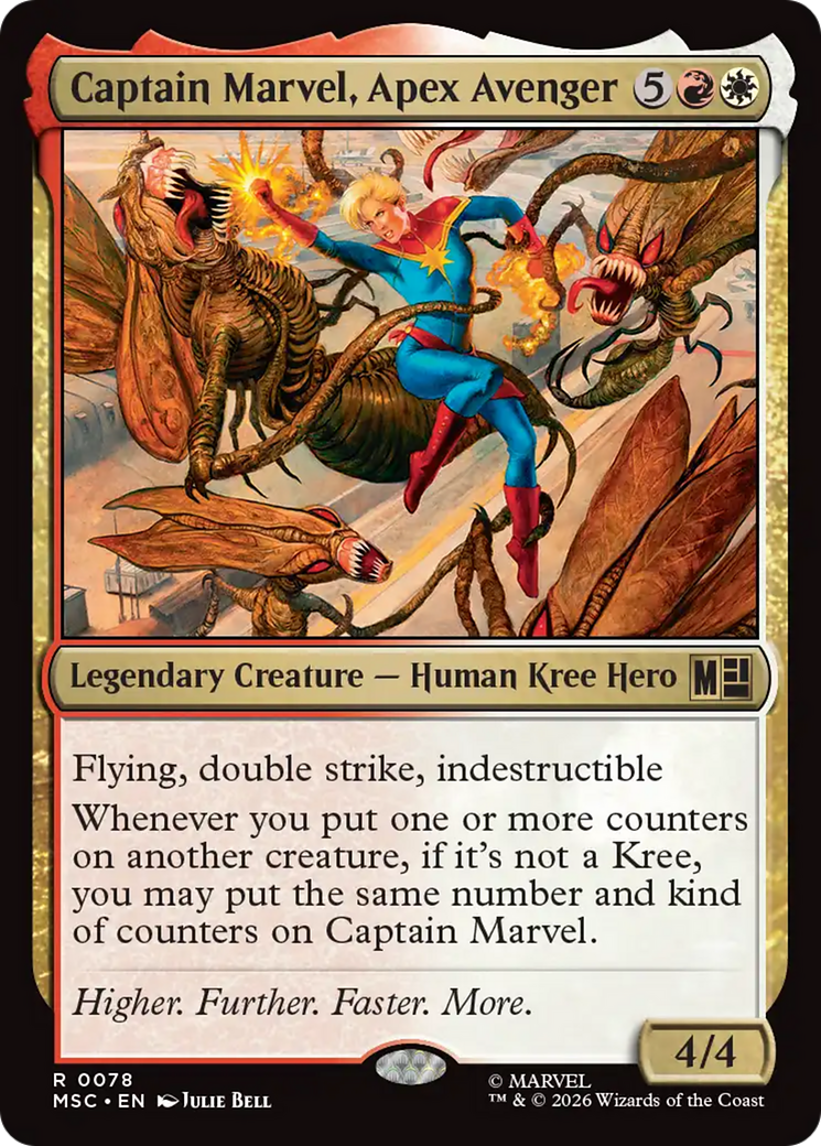 Captain Marvel, Apex Avenger (Surge Foil) [Marvel Super Heroes Commander] | Shuffle n Cut Hobbies & Games