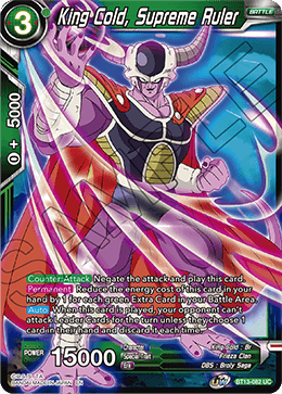 King Cold, Supreme Ruler (Uncommon) (BT13-082) [Supreme Rivalry] | Shuffle n Cut Hobbies & Games