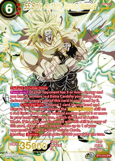 SS Broly, Brutality Beyond Measure (SPR) (BT15-019) [Saiyan Showdown] | Shuffle n Cut Hobbies & Games