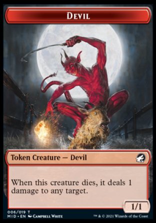 Human // Devil Double-Sided Token [Innistrad: Midnight Hunt Tokens] | Shuffle n Cut Hobbies & Games