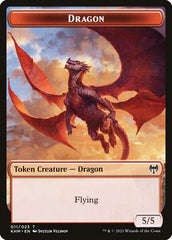Human Warrior // Dragon Double-Sided Token [Kaldheim Tokens] | Shuffle n Cut Hobbies & Games