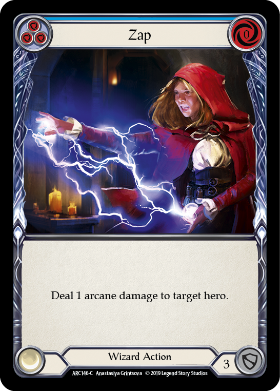 Zap (Blue) [ARC146-C] (Arcane Rising)  1st Edition Rainbow Foil | Shuffle n Cut Hobbies & Games