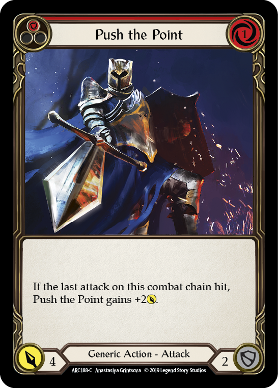 Push the Point (Red) [ARC188-C] (Arcane Rising)  1st Edition Rainbow Foil | Shuffle n Cut Hobbies & Games