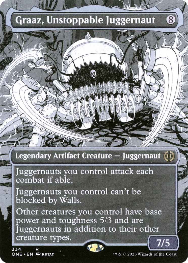 Graaz, Unstoppable Juggernaut (Borderless Manga) [Phyrexia: All Will Be One] | Shuffle n Cut Hobbies & Games
