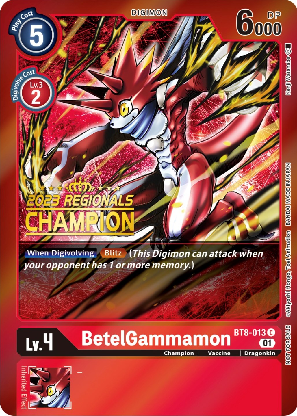 BetelGammamon [BT8-013] (2023 Regionals Champion) [New Awakening Promos] | Shuffle n Cut Hobbies & Games