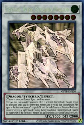 Crystal Wing Synchro Dragon [GFTP-EN130] Ghost Rare | Shuffle n Cut Hobbies & Games