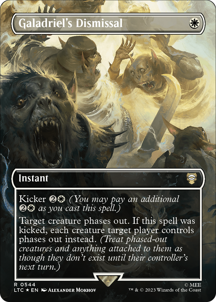 Galadriel's Dismissal (Borderless) (Surge Foil) [The Lord of the Rings: Tales of Middle-Earth Commander] | Shuffle n Cut Hobbies & Games