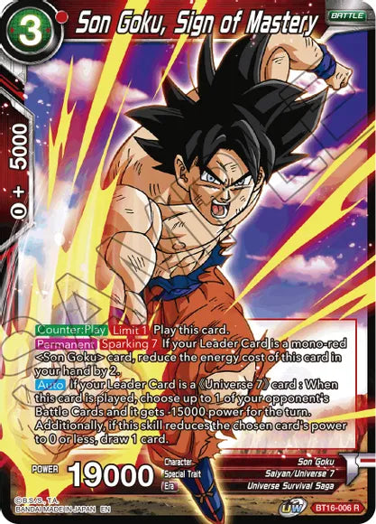 Son Goku, Sign of Mastery (BT16-006) [Realm of the Gods] | Shuffle n Cut Hobbies & Games