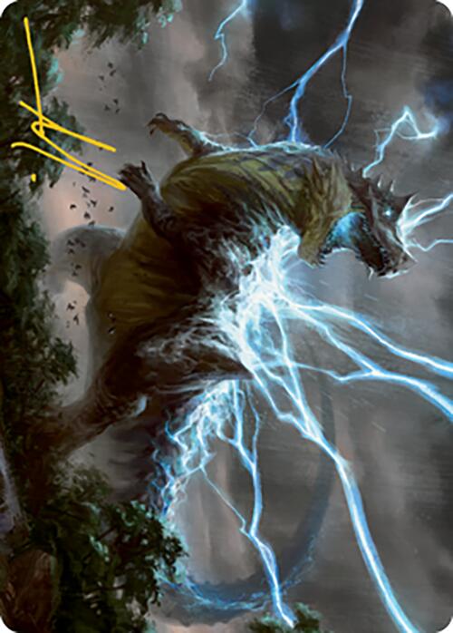 Thrasta, Tempest's Roar Art Card (41) (Gold-Stamped Signature) [Modern Horizons 2 Art Series] | Shuffle n Cut Hobbies & Games