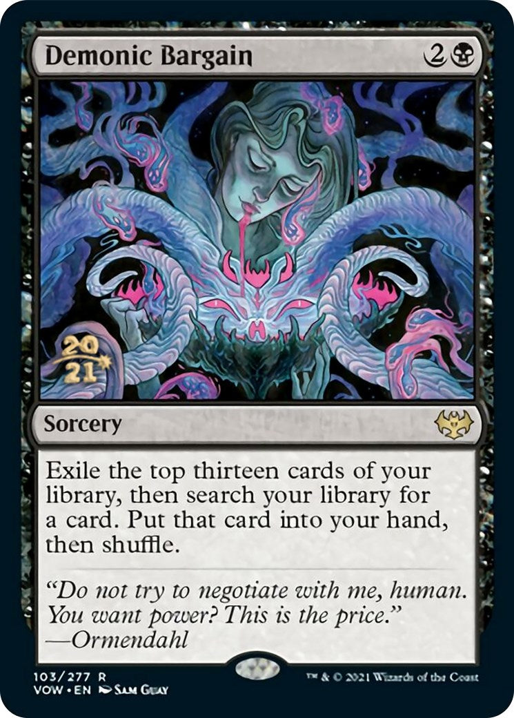Demonic Bargain [Innistrad: Crimson Vow Prerelease Promos] | Shuffle n Cut Hobbies & Games