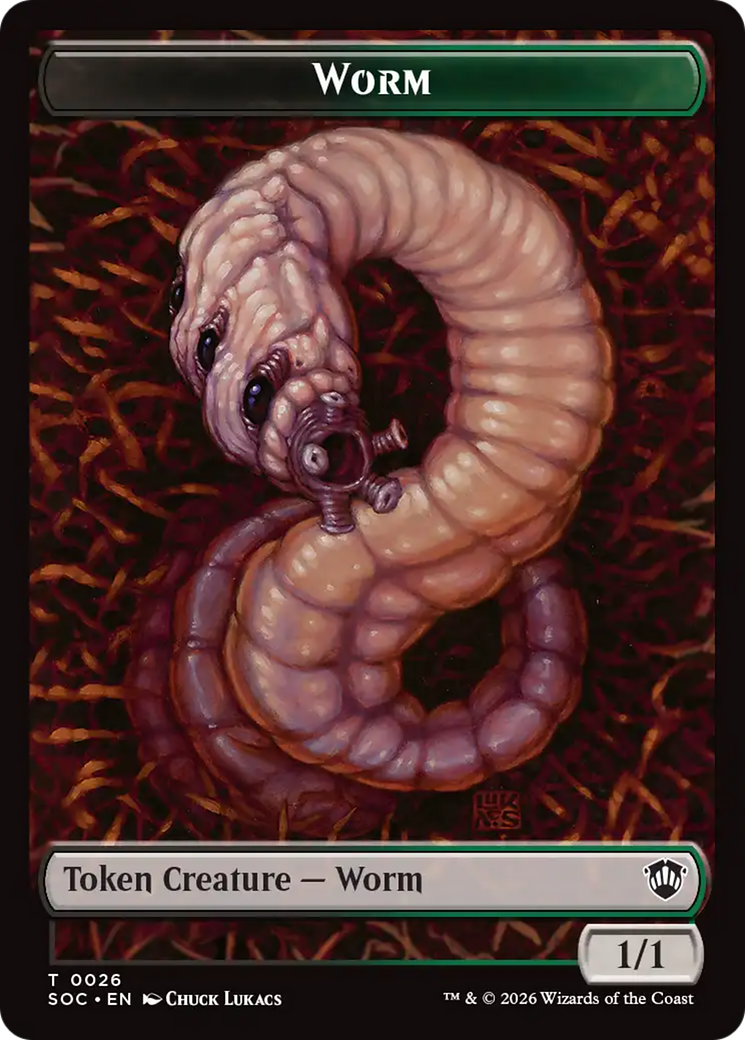 Eldrazi Spawn // Worm Double-Sided Token [Secrets of Strixhaven Commander Tokens] | Shuffle n Cut Hobbies & Games
